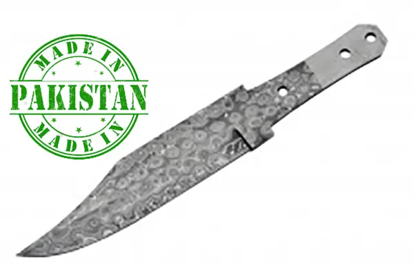 11.5-Inch Alamo Bowie Blade – Economy Damascus Steel with Coffin Handle