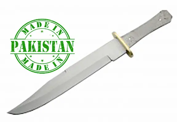15-Inch Hunter Bowie Blade – Economy Damascus Steel with Coffin Handle