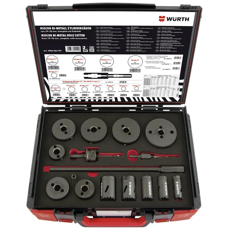 16-Piece Hole Saw Kit — 19mm to 76mm Diameter Range