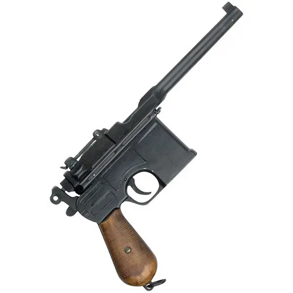 1896 Mauser Broomhandle Pistol Replica – 12.63″ Non-Firing Display with Wood Grips