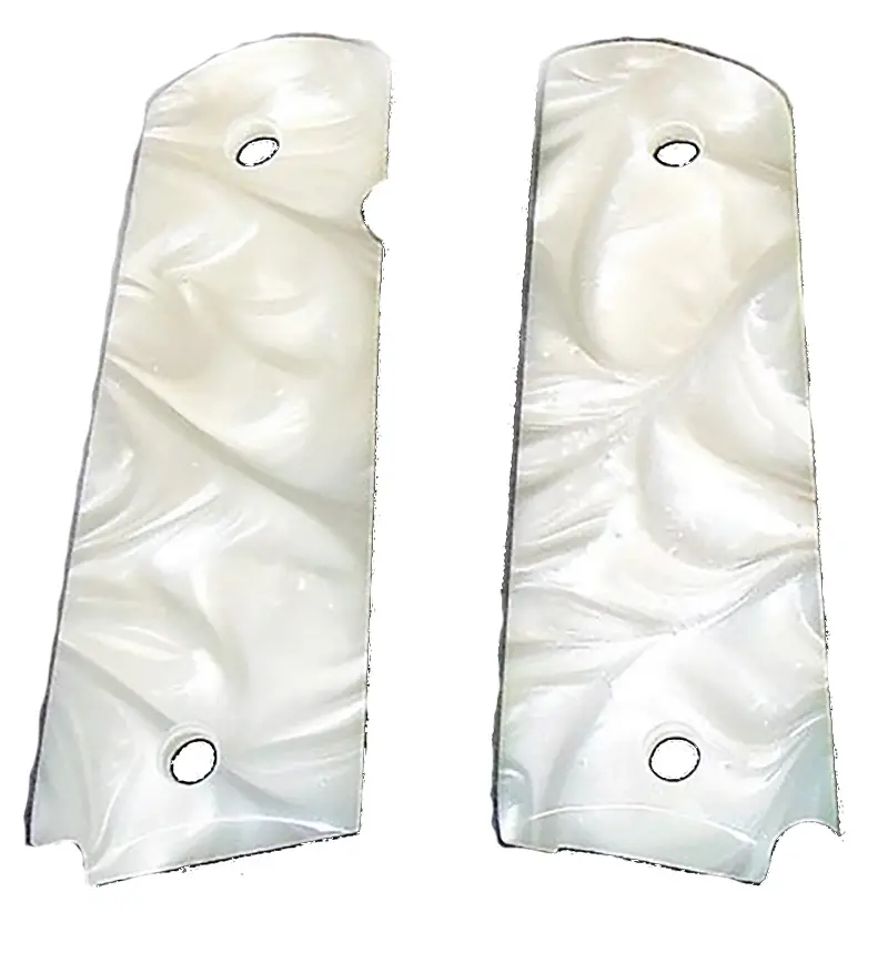 1911 Full-Size Acrylic Faux Pearl Pistol Grips – Classic Two-Tone Aesthetic