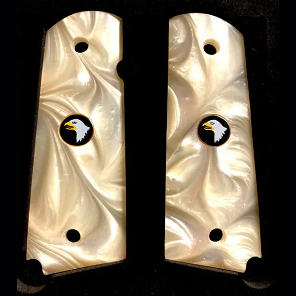 1911 Full-Size Faux Pearl Acrylic Grips with Screaming Eagle Medallion