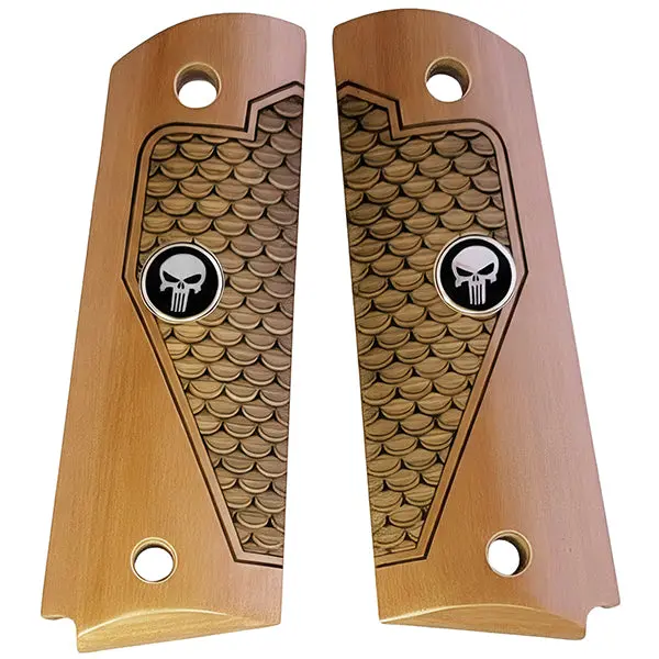 1911 Full-Size Fishscale-Textured G10 Grips with Black Punisher Medallion