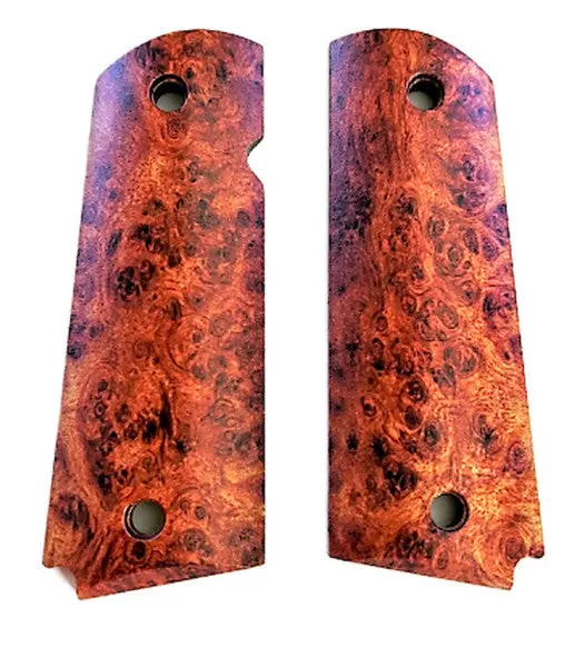 1911 Full-Size HD UV-Printed Grips – Amboina Burl Design on ABS Base