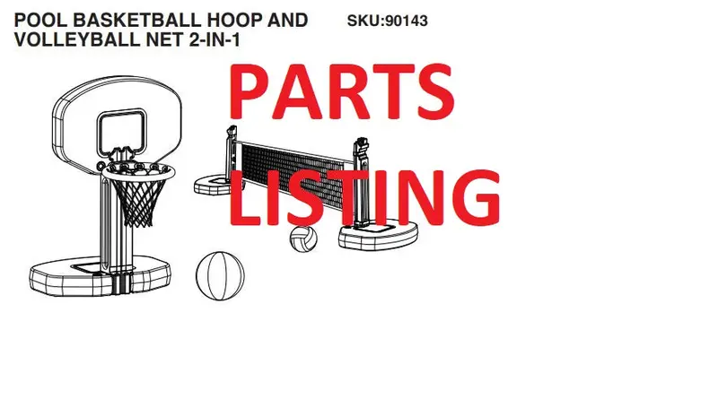 2-in-1 Pool Accessory: Basketball Hoop and Volleyball Net Combo Set