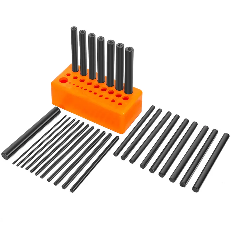 28-Piece Transfer Punch Set – 3/32″ to 1/2″, 4-7/8″ Long, for Toolmakers & Machinists