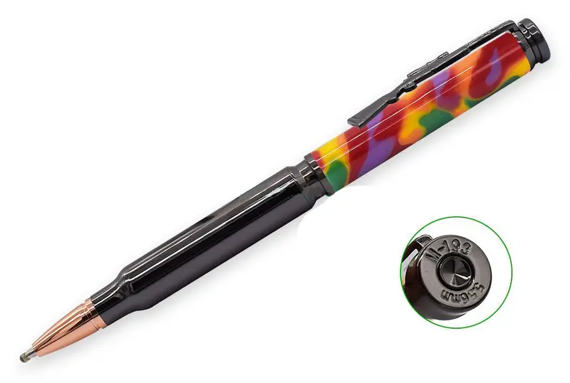 .30 Caliber Full-Cartridge Twist Pen with Rifle-Style Clip – Gunmetal Finish