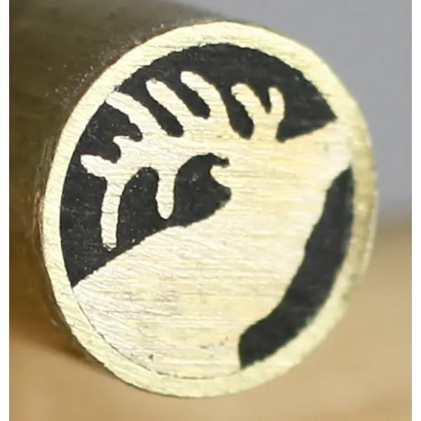4″ Elk-Motif Mosaic Pin – 8mm Brass Tube Core, Black Epoxy, Sculpted Brass Elk Inlay