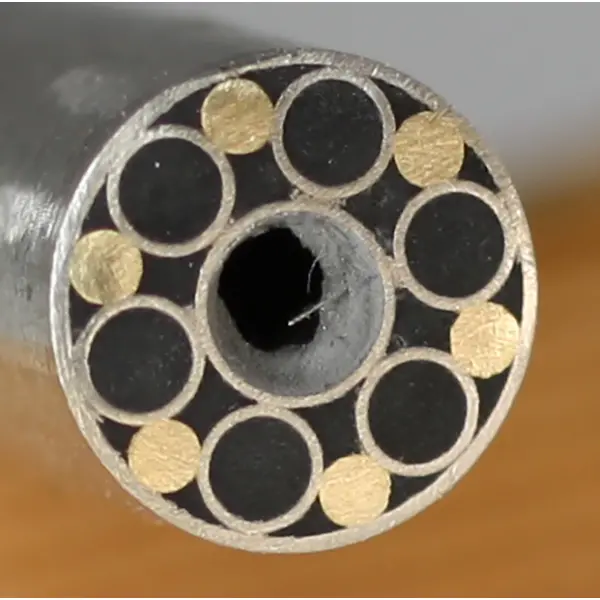 4″ Geometric Mosaic Pin – 8mm Diameter, Silver Tube Core with Black Epoxy Fill