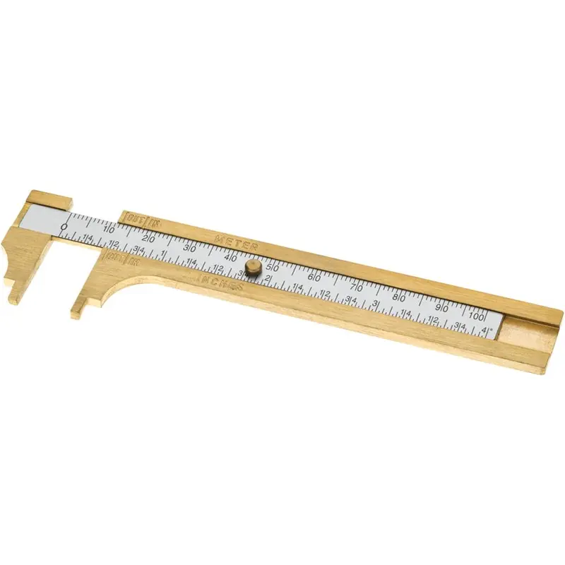 4-Inch Brass-Finished Inside/Outside Caliper – Fractional Scale