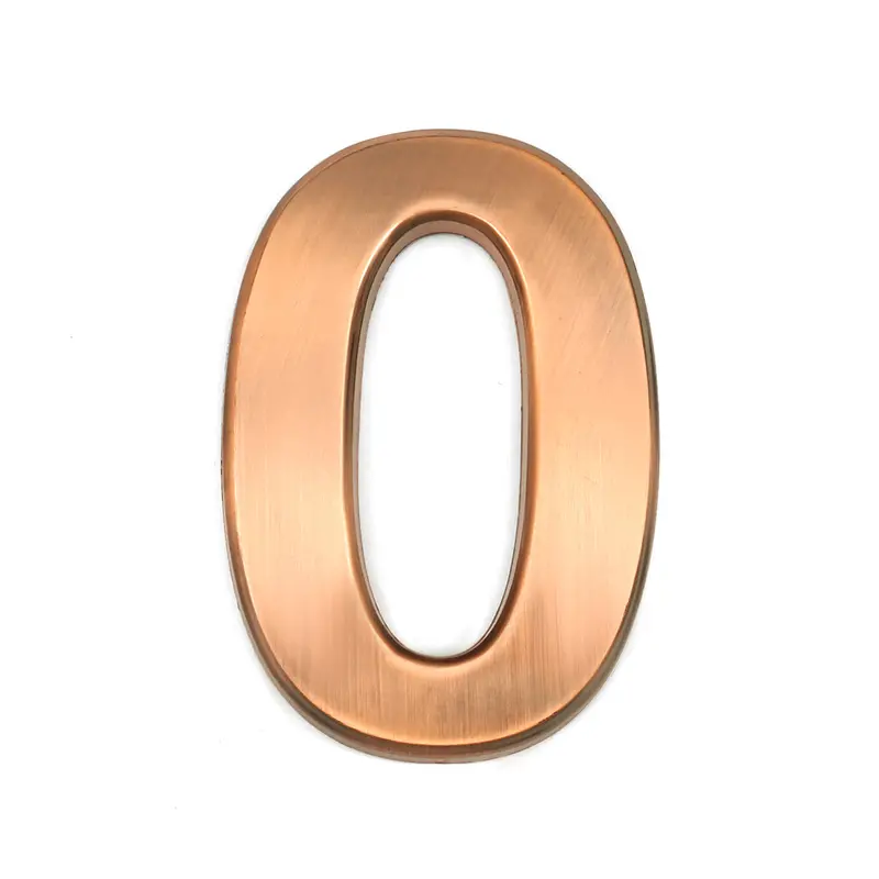 4-Inch Bronze Outdoor House Number ‘0’ — All-Weather ABS Plastic Housing