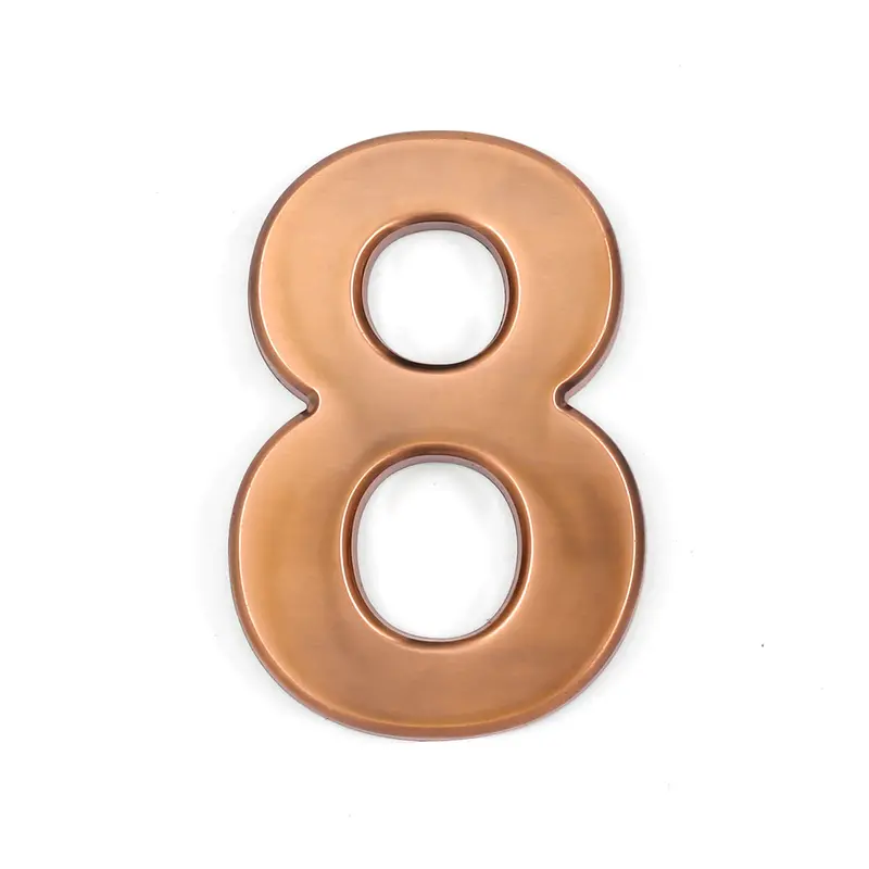 4-Inch Bronze Outdoor House Number ‘8’ — UV-Stable ABS Plastic Construction
