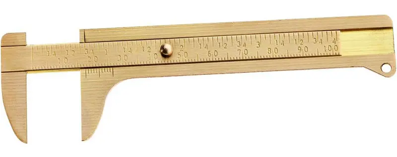 4-Inch Solid Brass Inside/Outside Caliper with Fractional Graduations