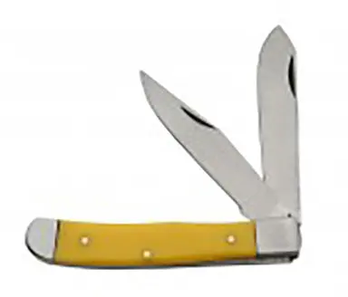 4-Inch Sunshine Trapper Pocket Knife – Yellow Handle Finish (Large)