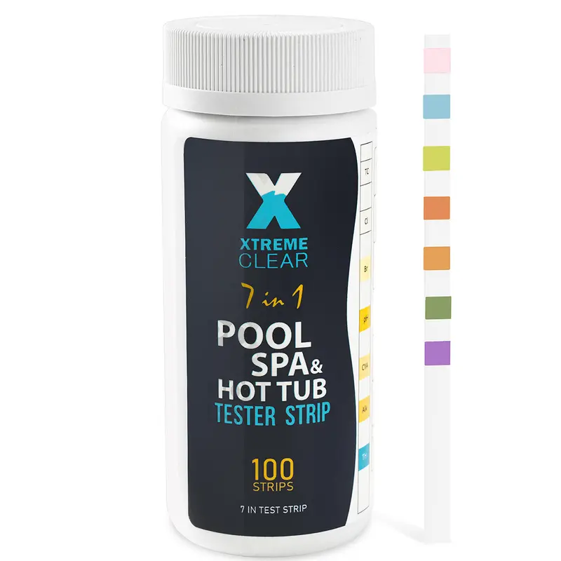 7-in-1 Pool & Spa Water Testing Kit – 100-Strip Bundle for Bromine, Chlorine, pH, Alkalinity, Hardness & Cyanuric Acid