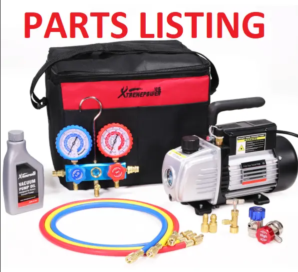 71093 Vacuum Pump Combo – 1/4 HP Motor – Full Parts Breakdown