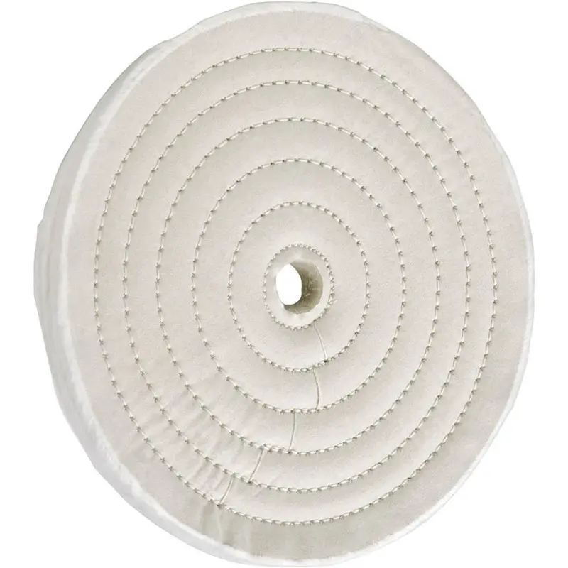 8-Inch Soft Muslin Buffing Wheel – 40-Ply, 3/4″ Arbor Hole