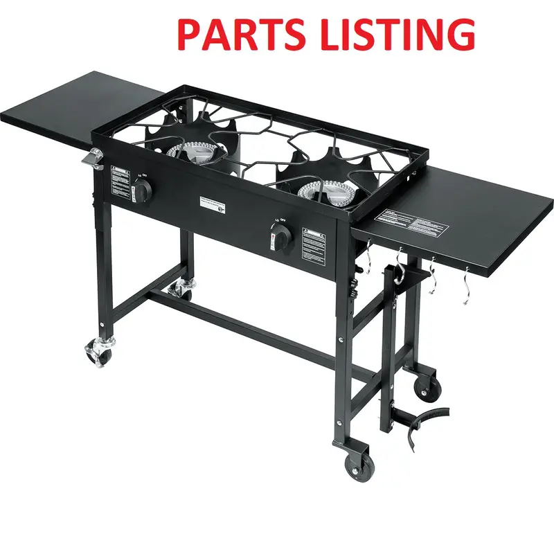95537 Portable Double-Burner Outdoor Stove with Folding Side Shelves – Parts Manual