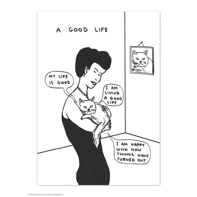 ‘A Good Life’ Art Postcard by David Shrigley