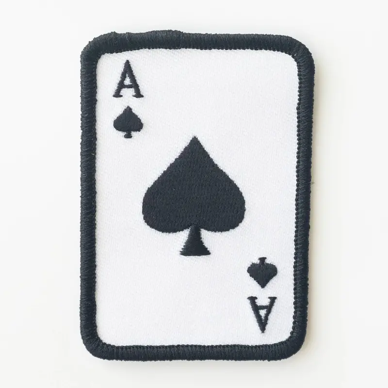 Ace of Spades Embroidered Patch – Bold Poker-Inspired Iron-On Detail