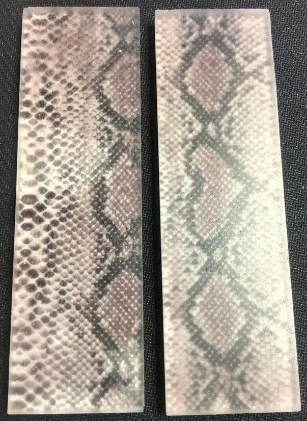 Acrylic and Genuine Python Skin Knife Scales – 5″ × 1.5″ × 0.25″ Pair