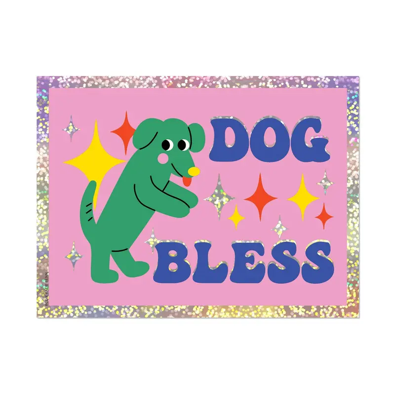 Adorable ‘Dog Bless’ Humorous Sticker