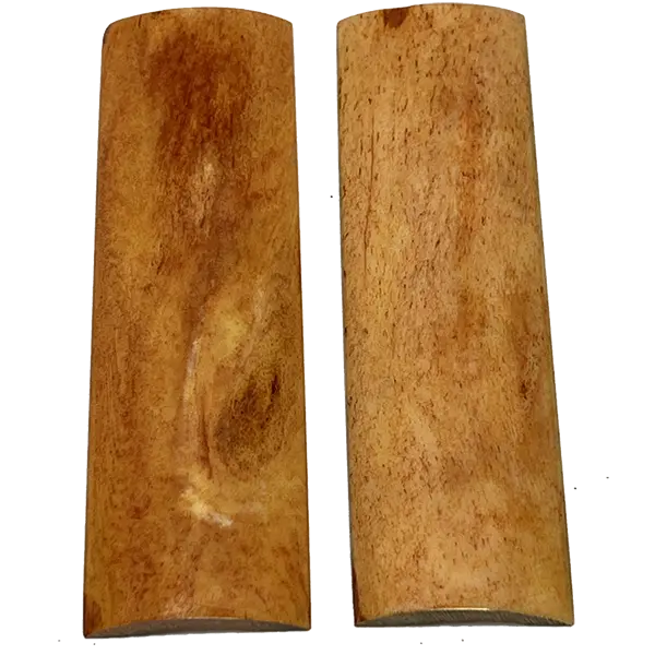 Amber-Dyed Genuine Bone Knife Blanks – Warm Translucent Hue, .25″ × 1.5″ × 5″
