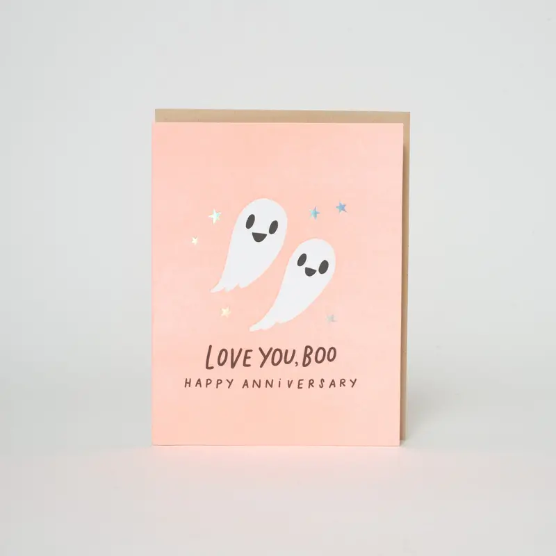 Anniversary Greeting Card: ‘Love You, Boo’ Design