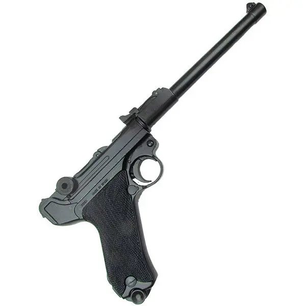 Authentic-Look Luger P08 Artillery Replica – Plastic Grip, 13.63″ Display Model