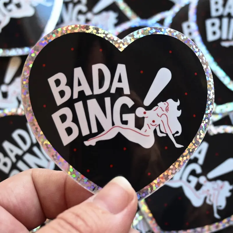 Bada Bing Heart Sticker – Glitter-Finished Vinyl Decal