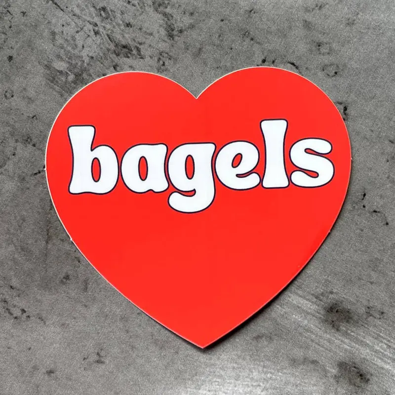 Bagel-Shaped Heart Vinyl Sticker – Cute & Quirky Decal
