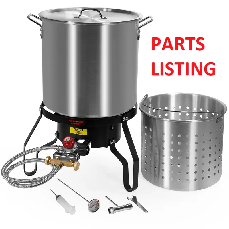 Barton 52-Quart All-Purpose Aluminum Cooking Basket with Built-in Burner
