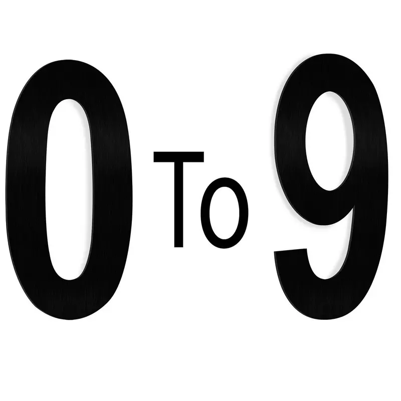 Barton 6-Inch Stainless Steel House Number & Letter Set – Matte Black Finish