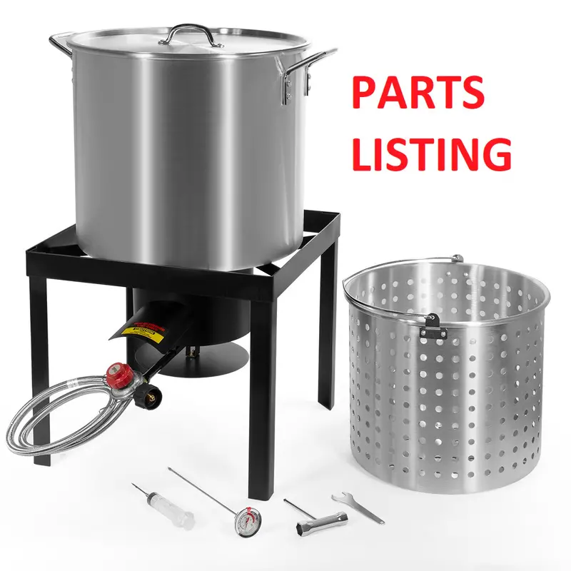 Barton 64-Quart All-Purpose Aluminum Cooking Basket with Integrated Burner