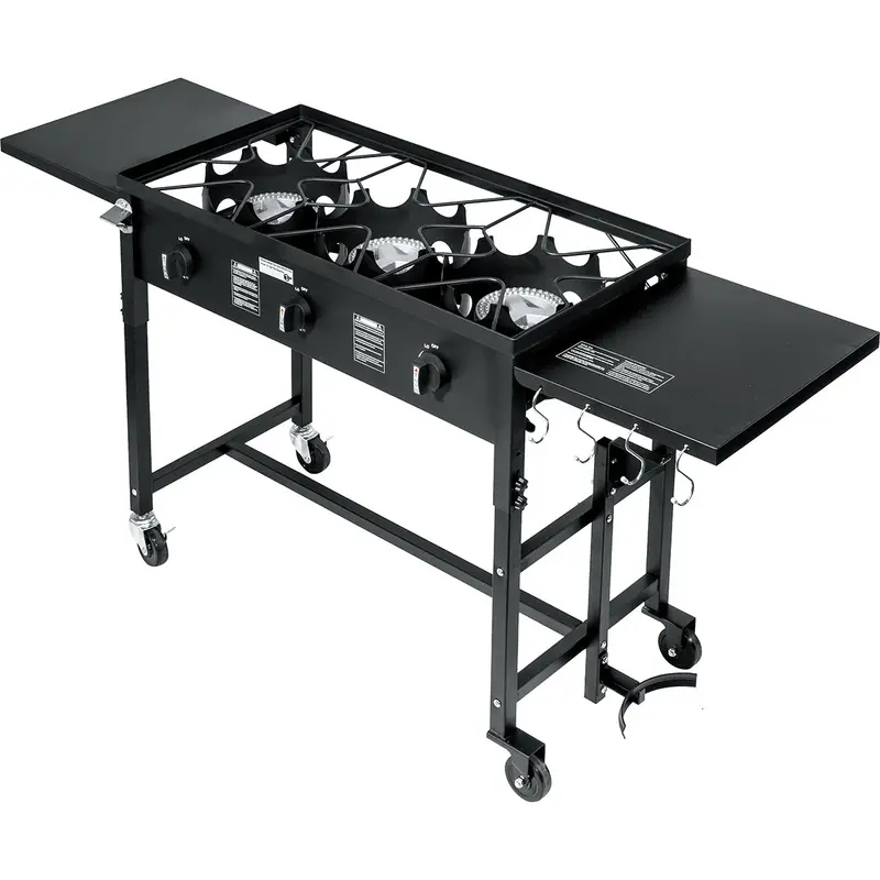 Barton Triple-Burner Outdoor Propane Stove – 87,000 BTU Camping Cooking Station