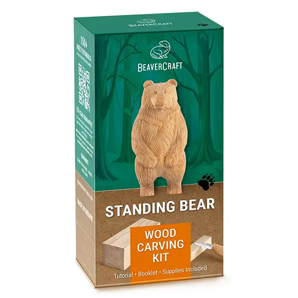 Beavercraft Standing Bear Wood Carving Kit