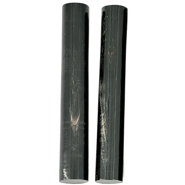 Black-and-White Striped Water Buffalo Horn Blank – 0.75″ × 0.75″ × 5″