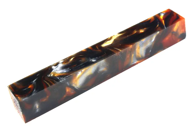 Black Gold Metallic Resin Pen Blank