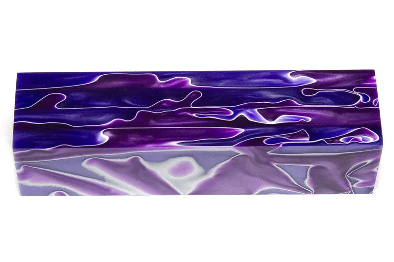 Blue-Purple Swirl Acrylic Bottle Stopper Blank – 1.5″ Square × 6″ Tall