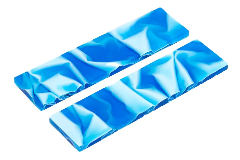 Blue Topaz Water-Inspired Knife Handle Scales – 0.26″ Thick × 1.5″ × 5″ (Pair)