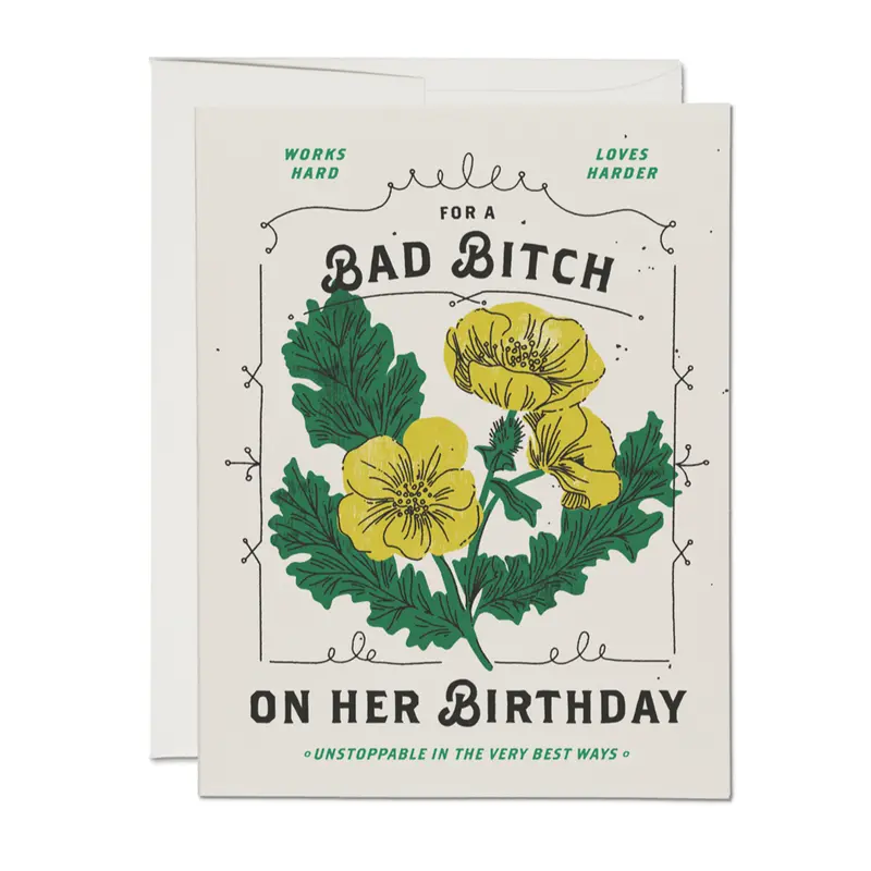 Bold Birthday Card – ‘Bad Bitch’ Design