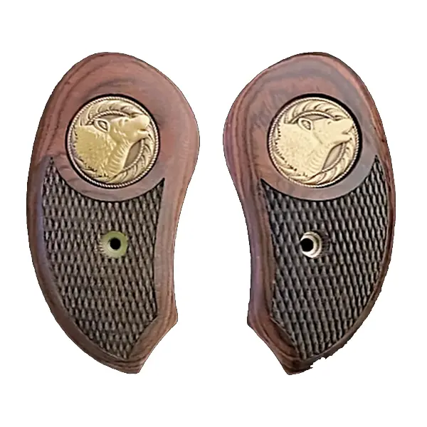Bond Arms Derringer XL Grips – Laminated Rosewood Featuring Timber Wolf Medallion