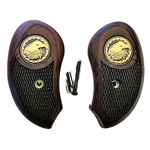 Bond Arms Derringer XL Grips – Laminated Rosewood with Gold Eagle Medallion