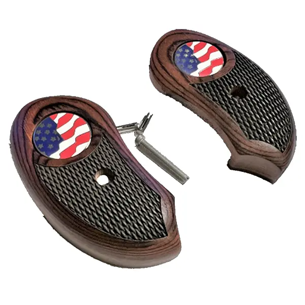 Bond Arms Derringer XL Grips – Laminated Rosewood with US Flag Medallion