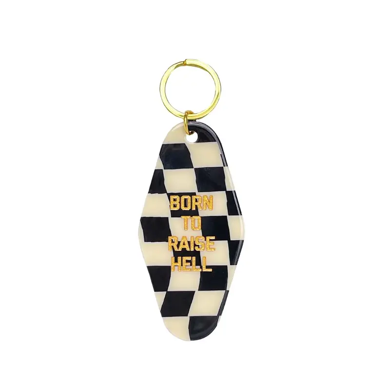 ‘Born to Raise Hell’ Keychain – Edgy Vintage-Inspired Charm