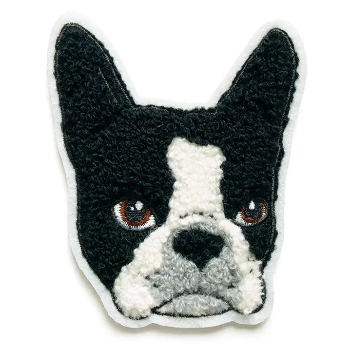 Boston Terrier Embroidered Chenille Patch