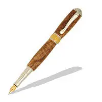 Broadwell Nouveau Sceptre Fountain Pen Kit – Rhodium & 22K Gold Finish
