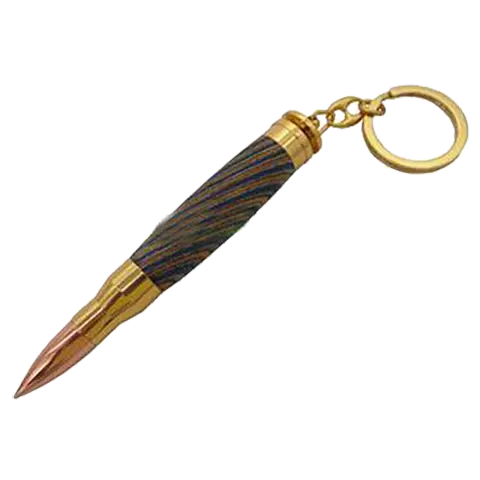 Bullet-Shaped Gold-Tone Keychain – Sleek Minimalist Accessory