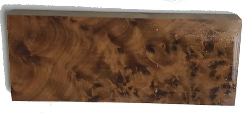 Burl Wood Knife Scales – Thuya Burl (7 3/8″ × 3″ × 3/8″)