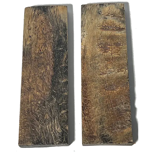 Burnt-Finish Water Buffalo Knife Scales – Rich Charred Tone, 3/8″ × 1.5″ × 5″